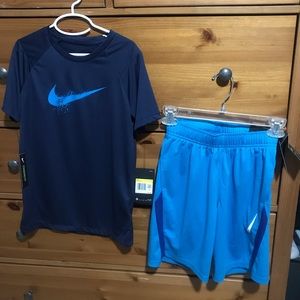 Nike T-Shirt & Shorts Bundle! Boy’s Small, Blue, NWT